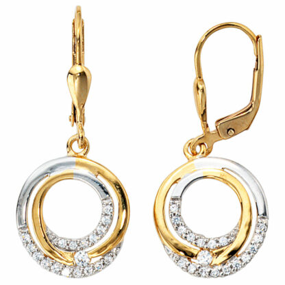 Boutons 333 Gelbgold mit Zirkonia rund
