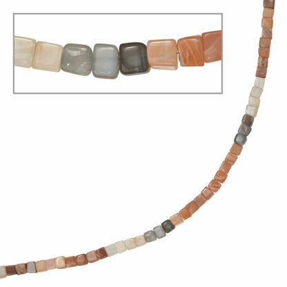 Collier Mondstein Würfel Silber vergoldet
