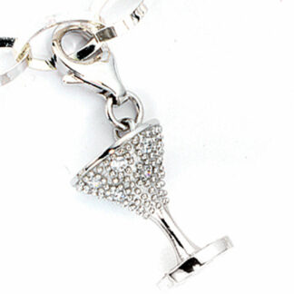 Einhänger/Charm "Cocktail" 925 Silber mit Zirkonia