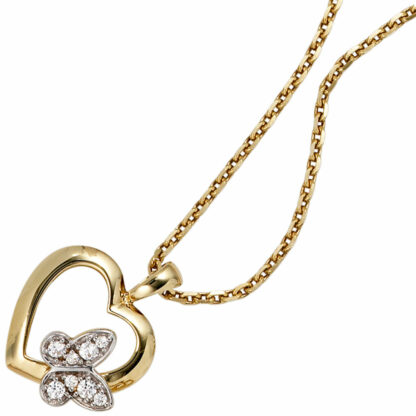 Anhänger "Herz mit Schmetterling" 333 Gold mit Zirkonia – Bild 2