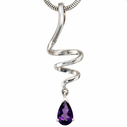 Anhänger 925 Silber und Amethyst Tropfen