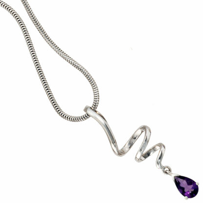 Anhänger 925 Silber und Amethyst Tropfen – Bild 2
