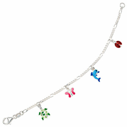 Armband 925 Silber mit Tieranhängern – Bild 2