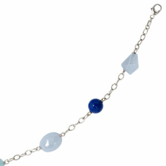 Edelsteinarmband blau 925 Silber
