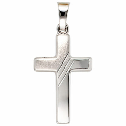Anhänger "Kreuz" 333 Weißgold
