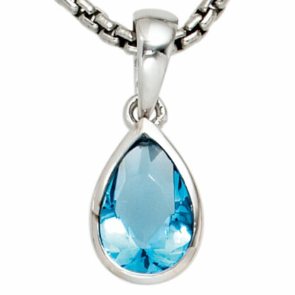Anhänger 925 Silber mit Zirkonia hellblau