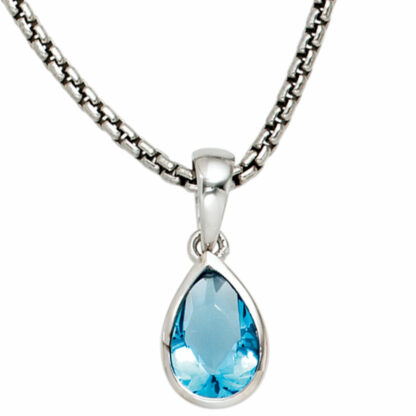 Anhänger 925 Silber mit Zirkonia hellblau – Bild 3