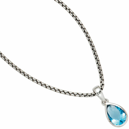 Anhänger 925 Silber mit Zirkonia hellblau – Bild 2