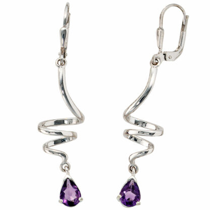 Boutons 925 Silber mit Amethyst Spirale