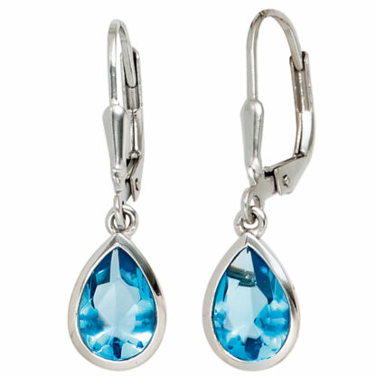 Boutons 925 Silber mit Zirkonia hellblau