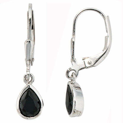 Boutons 925 Silber mit Zirkonia schwarz
