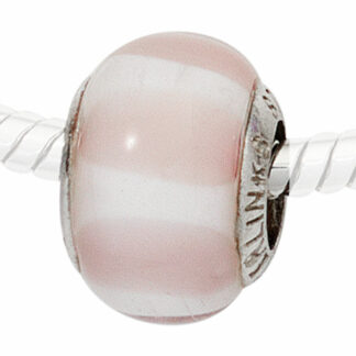 Bead 925 Silber rosé/weiß gestreift
