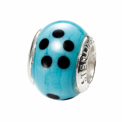 Bead 925 Silber türkis/schwarz