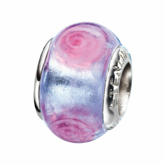 Bead 925 Silber hellblau/rosé