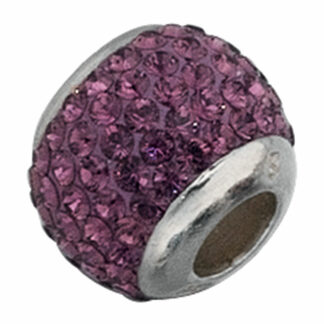 Bead 925 Silber mit Zirkonia pflaume