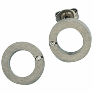 Ohrstecker rund Titan mit Brillanten