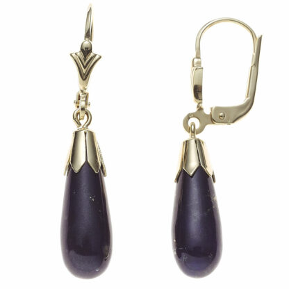 Boutons 333 Gelbgold mit Lapis Lazuli