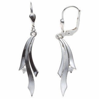 Boutons "Wave" 925 Silber mit Zirkonia