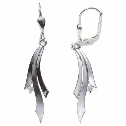 Boutons "Wave" 925 Silber mit Zirkonia