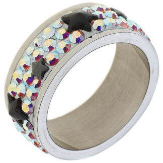 Memoire Ring "Sterne" Edelstahl mit SWAROVSKI ELEMENTS