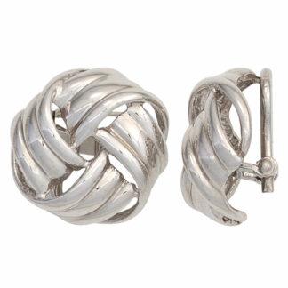 Ohrclips Flechtdekor 925 Silber