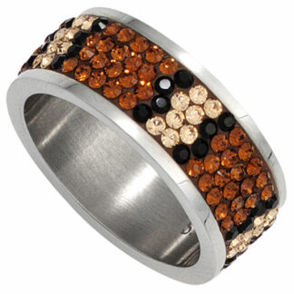 Ring Edelstahl mit SWAROVSKI ELEMENTS multicolor
