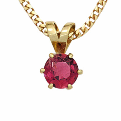 Anhänger 585 Gelbgold mit Turmalin rosa