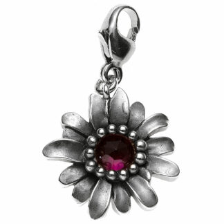 Einhänger/Charm "Blume" 925 Silber mit Granat