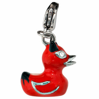 Einhänger/Charm "Teufelsente" Edelstahl mit SWAROVSKI ELEMENT