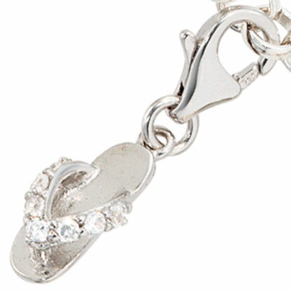 Einhänger/Charm "Flip-Flop" 925 Silber mit Zirkonia