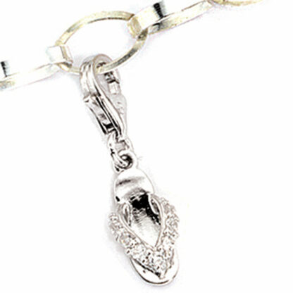 Einhänger/Charm "Flip-Flop" 925 Silber mit Zirkonia – Bild 2