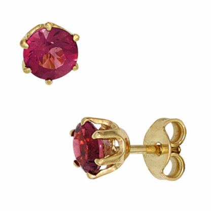 Ohrstecker 585 Gelbgold mit Turmalin rosa