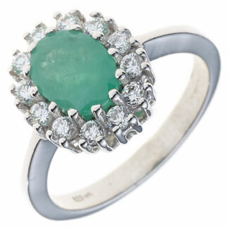Ring 925 Silber mit Smaragd und Zirkonia
