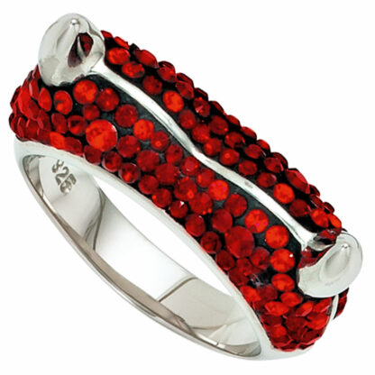 Ring "Teufel" 925 Silber mit Kristallen rot – Bild 3