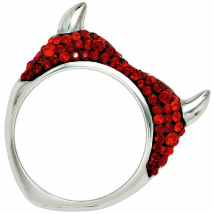 Ring "Teufel" 925 Silber mit Kristallen rot – Bild 2