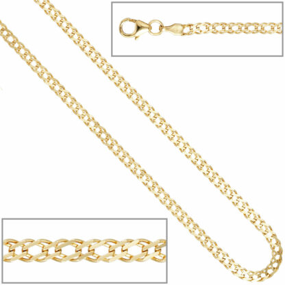 Zwillings-Panzerkette 333 Gelbgold 45 cm – Bild 3