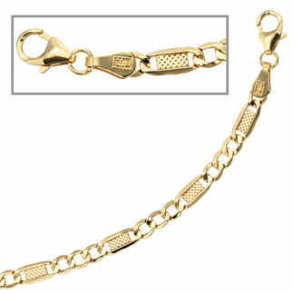 Panzer-Steg-Armband 333 Gelbgold 19 cm