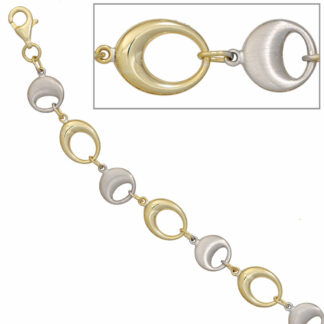 Armband 925 Silber/teilvergoldet rund