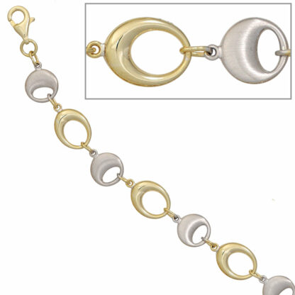 Armband 925 Silber/teilvergoldet rund
