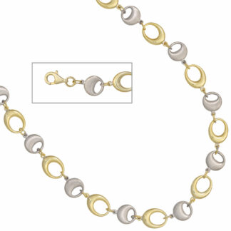 Collier 925 Silber/teilvergoldet rund