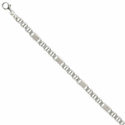 Panzer-Steg-Armband 925 Silber 19 cm