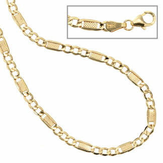 Panzer-Steg-Kette 333 Gelbgold 45 cm