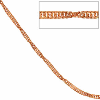Singapurkette 925 Silber/rot vergoldet 45 cm 1,7 mm