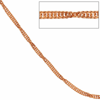 Singapurkette 925 Silber/rot vergoldet 45 cm 1,7 mm