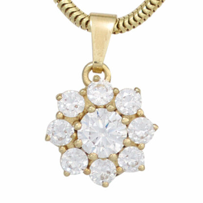 Anhänger 375 Gelbgold mit Zirkonia weiß