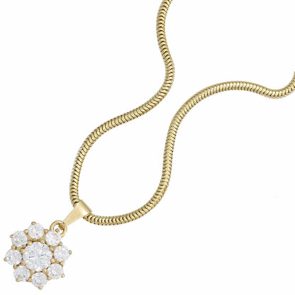 Anhänger 375 Gelbgold mit Zirkonia weiß – Bild 2