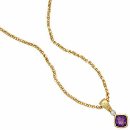 Anhänger 333 Gelbgold mit Amethyst und Diamant 0,01 ct. – Bild 2