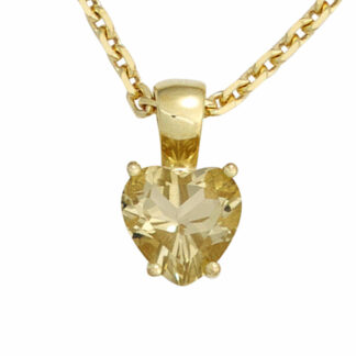Anhänger herzförmig 333 Gelbgold mit Lemonquarz
