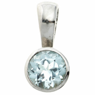 Anhänger 925 Silber mit Blautopas rund