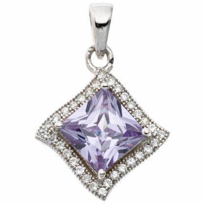 Anhänger 925 Silber mit Zirkonia lavendel und weiß